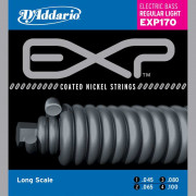 EXP170 Coated Комплект струн для бас-гитары, Light, 45-100, Long Scale, D'Addario