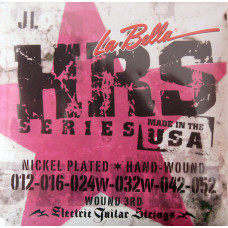 HRS-JL Hard Rockin Steel Комплект струн для электрогитары, никелирован, Jazz Light, 12-52, La Bella