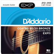EXP11 COATED 80/20 Струны для акустической гитары Light12-53 D`Addario