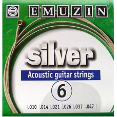 6А203 Silver Комплект струн для акустической гитары, посеребренные, 10-48, Эмузин