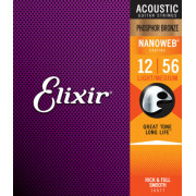 Струны Elixir NanoWeb Phosphor Bronze Acoustic 12-56 (16077)