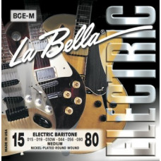 BGE-M Комплект струн для электрогитары баритон, никелированные, Medium, 15-80, La Bella