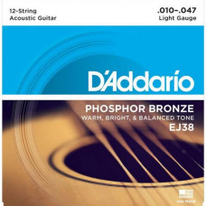 Струны D'Addario Phosphor Bronze 12-String Acoustic 10-47 (EJ38)