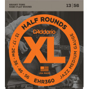 EHR360 Half Round Комплект струн для электрогитары, Jazz Medium, 13-56, D'Addario