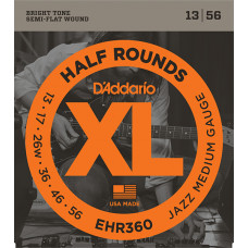 EHR360 Half Round Комплект струн для электрогитары, Jazz Medium, 13-56, D'Addario