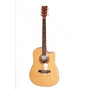 F668C-N Акустическая гитара, с вырезом, цвет натуральный, Caraya
