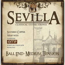 8442 Комплект струн для классической гитары, посеребренные, среднее натяжение, с покрытием, Sevilla