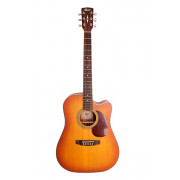 MR500E-LVBS MR Series Электро-акустическая гитара, с вырезом, Cort