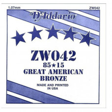 ZW042 Отдельная струна для акустической гитары, бронза 85/15, 042, D'Addario