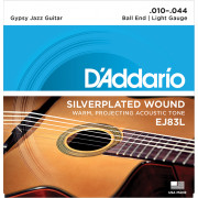 EJ83L Gypsy Jazz Комплект струн для акустической гитары, шарики на концах, Light, 10-44, D'Addario