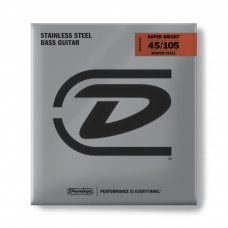 DBSBS45105M Super Bright Комплект струн для бас-гитары, нерж.сталь, Medium Scale, 45-105, Dunlop