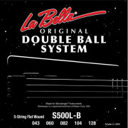 S500L-B Double Ball Комплект струн для 5-струнной бас-гитары, сталь, 43-128, La Bella
