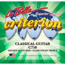 Струны LaBella Criterion Classic, clear nylon, medium, латунь «Golden Alloy» (C750)