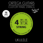 UKSBK-TE Select Комплект струн для укулеле тенор, черный нейлон, с покрытием, Ortega