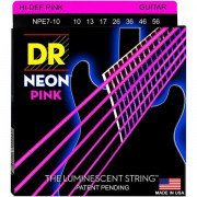 NPE7-10 Neon Pink Комплект струн для 7-струнной электрогитары, никелированные, с покр., 10-56, DR