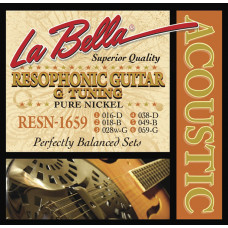 RESN-1659 Pure Nickel G Комплект струн для резонаторной гитары, никель, 16-59, La Bella
