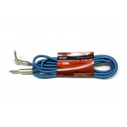 Инструментальный кабель Yerasov, Jack 6.3, прямой/угловой, 3м, синий (3LUXE-3m-BL) 