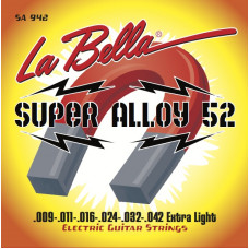 SA942 Super Alloy 52 Комплект струн для электрогитары.  009-042 La Bella