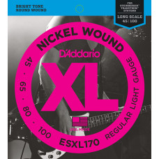 ESXL170 Nickel Wound Комплект струн для бас-гитары, Light, 45-100, шарик на 2 концах, D'Addario