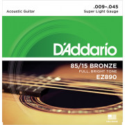 EZ890 AMERICAN BRONZE 85/15 Струны для акустической гитары Super Light 9-45 D`Addario