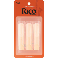 REA0330 Rico Трости для кларнета бас, размер 3.0, 3шт, Rico