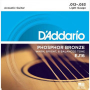 Струны D'Addario Phosphor Bronze Acoustic 12-53 (EJ16)