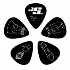 1CBK4-10JS Joe Satriani Медиаторы, черные, 10шт, средние, Planet Waves