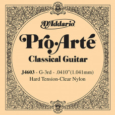 J4603 Pro-Arte Отдельная 3-я струна для классической гитары, нейлон, сильное натяжение, D'Addario