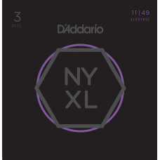 NYXL1149-3P NYXL 3 Комплекта струн для электрогитары, Medium, 11-49, D'Addario