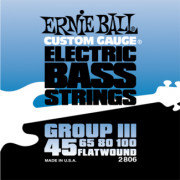 P02806 FlatWound Group III Комплект струн для бас-гитары, 45-100, сталь, Ernie Ball