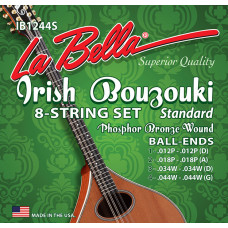 IB1244S Комплект струн для ирландского бузуки, фосф.бронза, 12-44, La Bella