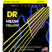 NYE7-11 Neon Yellow Комплект струн для 7-струнной электрогитары, никелированные, с покр., 11-60, DR