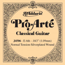 J4506 Pro-Arte Отдельная 6-ая струна для классической гитары, посеребренная, норм. натяж, D'Addario