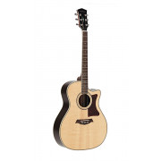GA88-FP-NAT Электро-акустическая гитара, с вырезом, цвет натуральный, с чехлом, Parkwood