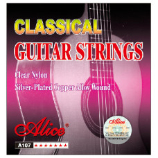 A107N Комплект струн для классической гитары, нейлон, посеребренные, Alice