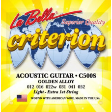 C500S Criterion Комплект струн для акустической гитары, бронза, Light, 12-52, La Bella