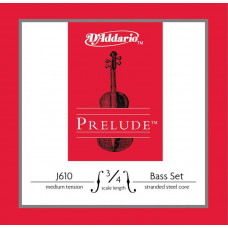 J610-3/4M Prelude Комплект струн для контрабаса размером 3/4, среднее натяжение, D'Addario