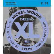 EXL116 XL NICKEL WOUND Струны для электрогитары Meduim Top/Heavy Bottom 11-52 D`Addario