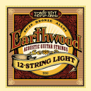 P02010 Earthwood Light Комплект струн для 12-струнной акустической гитары, бронза, 9-46, Ernie Ball