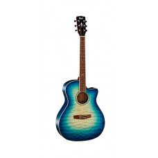 GA-QF-CBB-Bag Grand Regal Series Электро-акустическая гитара, с вырезом, с чехлом, синяя, Cort