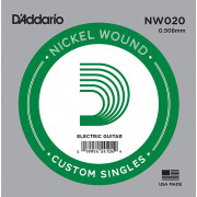 NW020 Nickel Wound Отдельная струна для электрогитары, .020, D'Addario