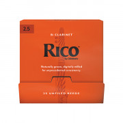 RCA0125-B25 Rico Трости для кларнета Bb, размер 2.5, 25шт в индивидуальной упаковке, Rico