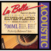 700ML Комплект посеребренных струн для акустической гитары 011-052 La Bella
