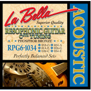 RPG6-1034 Комплект струн для резонаторной гитары, фосфорная бронза, 10-34, 6-C, La Bella
