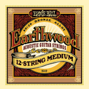 P02012 Earthwood Medium Комплект струн для 12-струнной акустической гитары, бронза,11-52, Ernie Ball