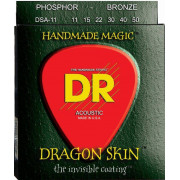 DSA-11 Dragon Skin Комплект струн для акустической гитары, фосфорная бронза, с покрытием, 11-50, DR