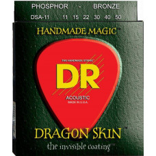 DSA-11 Dragon Skin Комплект струн для акустической гитары, фосфорная бронза, с покрытием, 11-50, DR