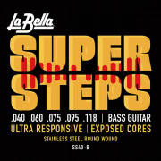 SS40-B Super Steps Комплект струн для 5-струнной бас-гитары, сталь, 40-118, La Bella