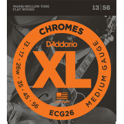ECG26 Chromes Flat Wound Комплект струн для электрогитары, Medium, 13-56, D'Addario