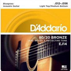Струны D'Addario 80/20 Bronze Acoustic 12-56 (EJ14)